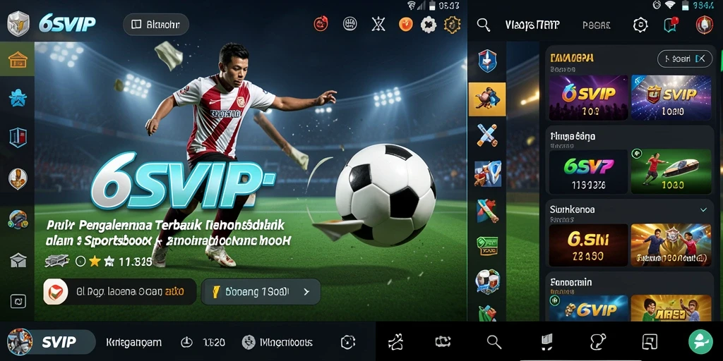 Tampilan menarik dan interaktif dari aplikasi Sportsbook 6SVIP.