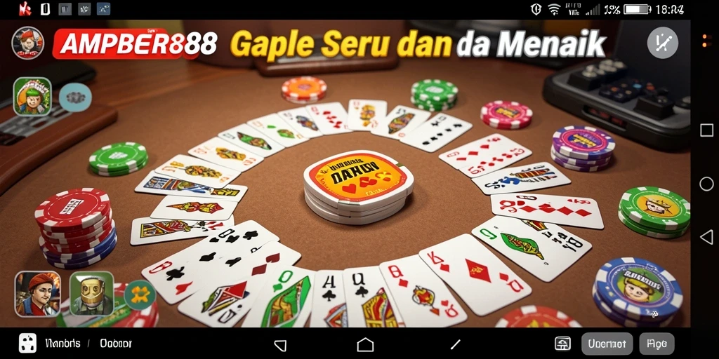 Screenshot gameplay AMPER88 menampilkan suasana permainan Gaple yang seru.