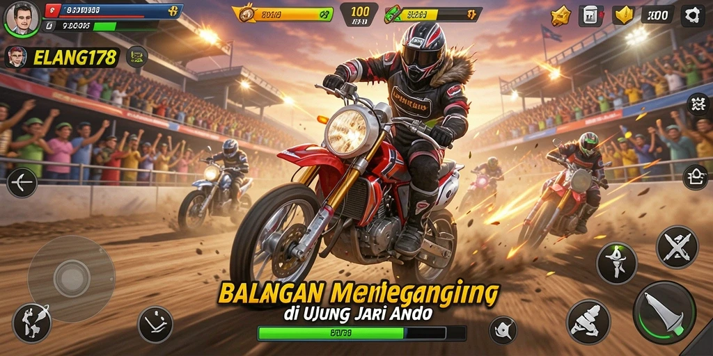 Gameplay Racing ELANG178 dengan grafis menakjubkan dan mobil balap.