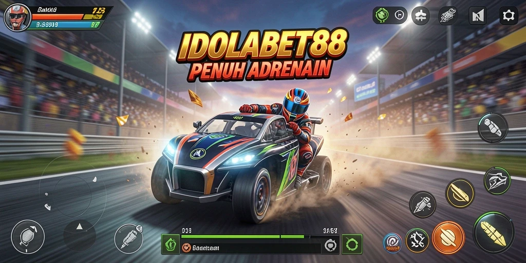 Gambaran gameplay seru di <strong>IDOLABET88</strong> saat balapan kencang.