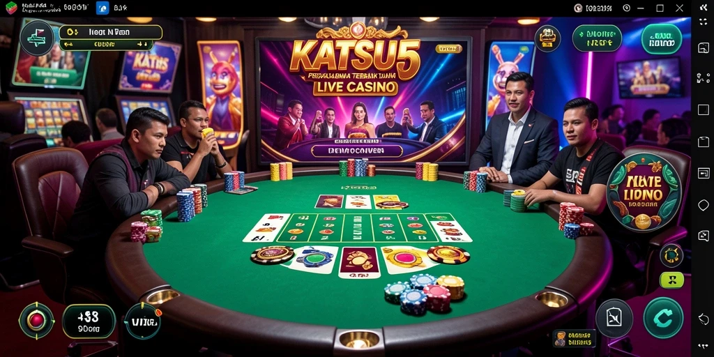 Gameplay KATSU5 dengan dealer langsung dan interaksi yang nyata.