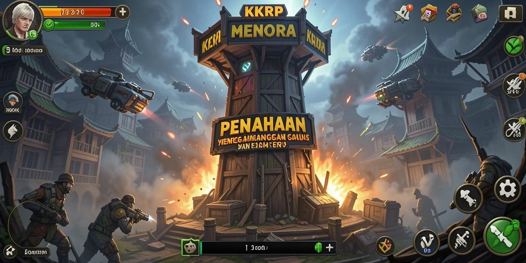 Screenshot dari gameplay menegangkan dalam KKRP Tower Defense.