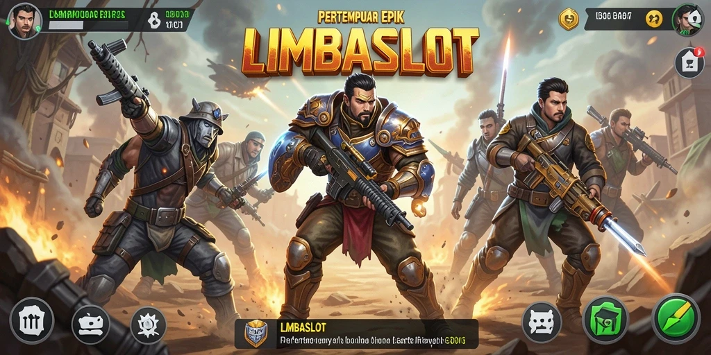 Gameplay LMBASLOT menampilkan aksi seru dalam pertempuran Battle Royale.
