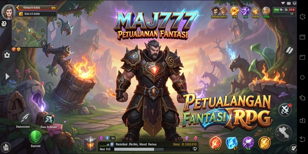 Tampilan gameplay epik di dunia fantasi MAJ777.