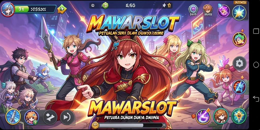 Tampilan gameplay MAWARSLOT yang penuh warna dan dinamis.