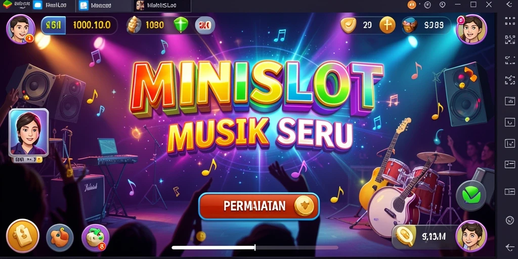 Tampilan gameplay MINISLOT dengan musik yang interaktif.