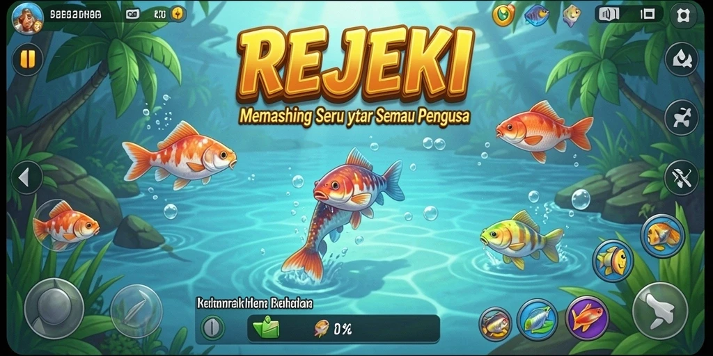 Tangkapan ikan yang besar dalam gameplay REJEKI.
