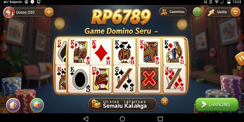 Screenshot gameplay RP6789 menampilkan suasana permainan Domino yang seru.