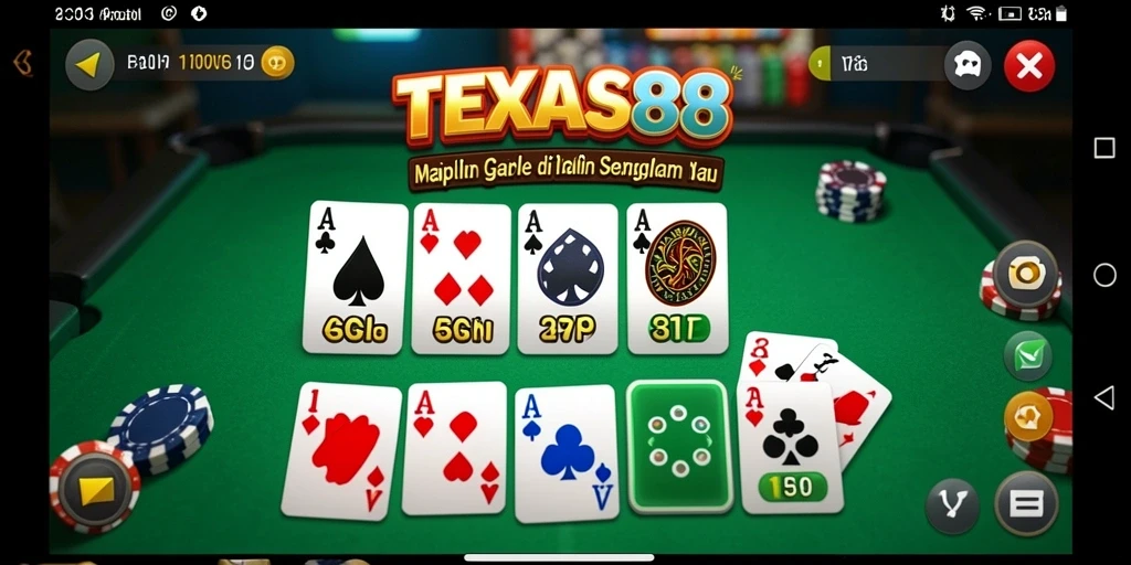 Tampilan antarmuka gameplay Gaple yang menarik dan interaktif.