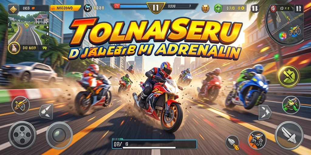 Gameplay balapan seru dengan mobil kustomisasi.