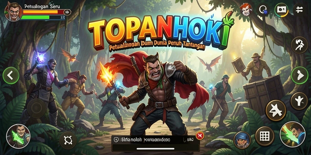 Screenshot dari gameplay TOPANHOKI yang menunjukkan aksi petualangan seru.