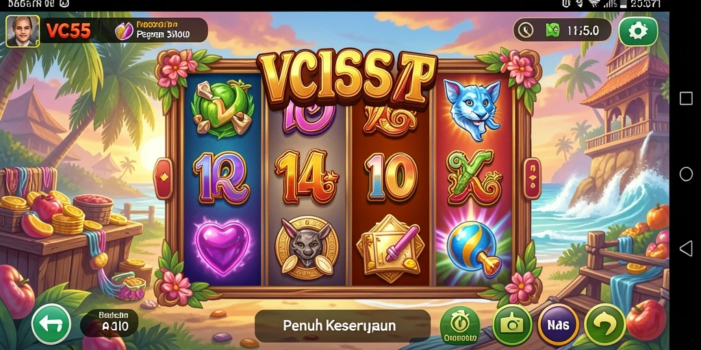 Tampilan gameplay seru di VC55 dengan slot yang beragam.