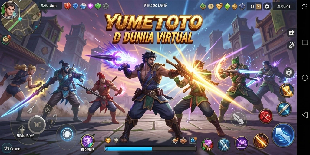 Tampilan gameplay seru dari pertarungan di YUMETOTO.